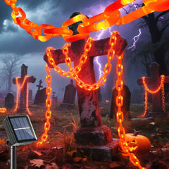 2M/3M Halloween LED Plastic Chain Lights – Spooky Hanging Chains with 8 Lighting Modes for Indoor & Outdoor Decorations