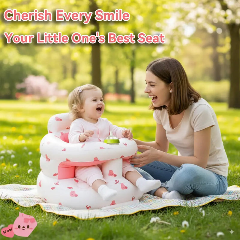 Babychair Inflatable Infant Support Seat for Sitting & Learning to Sit – Safe Full Support Design for 3–36 Month Babies,Inflatable Bab,Inflatable Baby Seaty Seat