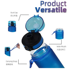 1 Liter Large Capacity Sports Water Bottle Gradient Color Plastic Cup Drink Items Outdoor Beach Travel Portable Gym Fitness Jugs
