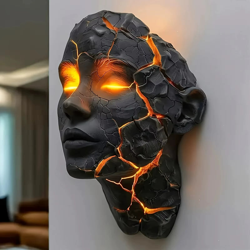 Cracked Soul Wall Lights Shattered Soul Wall Lamps Creative Figurine Luminous Resin Ornaments Sculpture Home Decorations