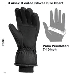 Heated Gloves,Battery Box Hand Warm Windproof Thermal Winter for Cycling Motorcycle Driving Skiing Outdoor Winter Sport (No Battery)