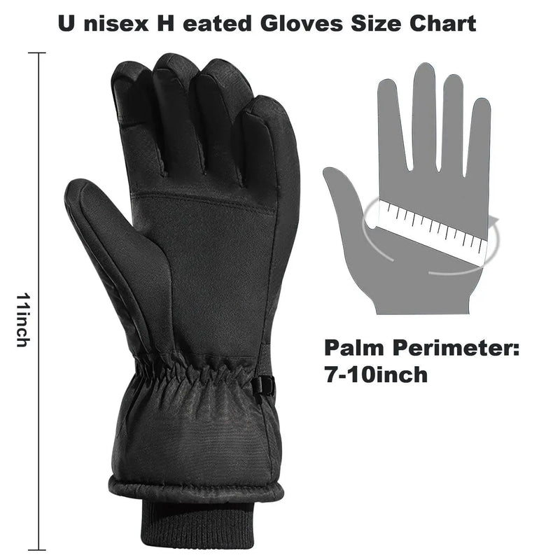 Heated Gloves,Battery Box Hand Warm Windproof Thermal Winter for Cycling Motorcycle Driving Skiing Outdoor Winter Sport (No Battery)