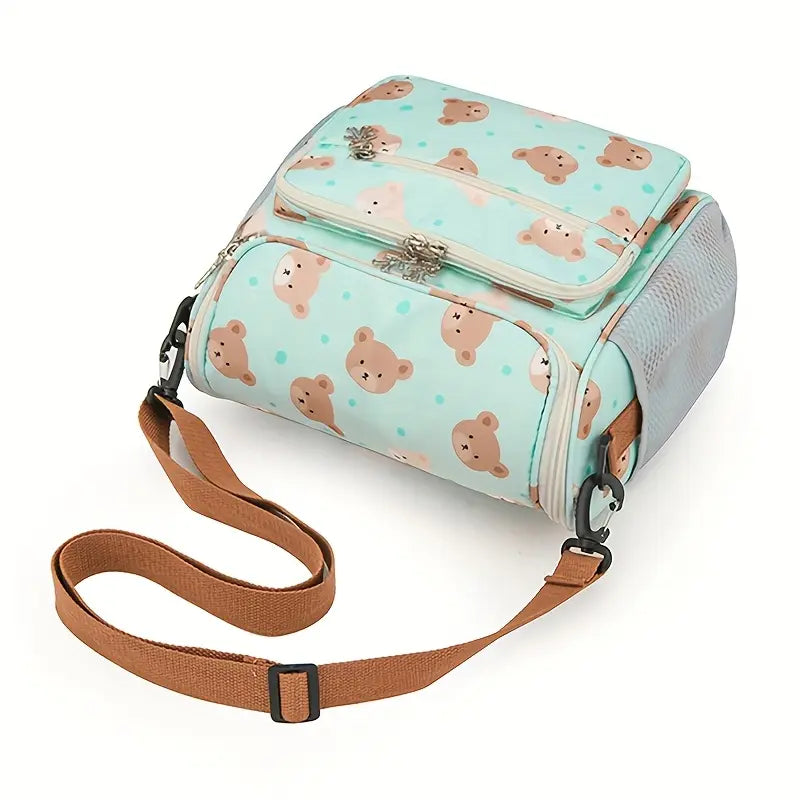 A Single Shoulder Crossbody Parent Bag, Casual Mother and Baby Bag with Multiple Pockets and Large Capacity for Milk Bottles and Diapers Diaperbag Travel Boys