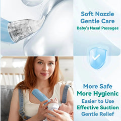 Nasal Aspirator for Baby, Electric Baby Nose Suction with 5 Adjustable Levels Suction, USB-C Rechargeable Mucus Cleaner with Lights and Music, Baby Nasal Aspirator for Toddler with 3 Silicone Tip