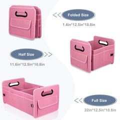 Standard Size Car Trunk Organizer Car Storage with 9 Pockets Collapsible Multi Compartment Waterproof Adjustable Straps for SUV, Truck, Sedan, Minivan