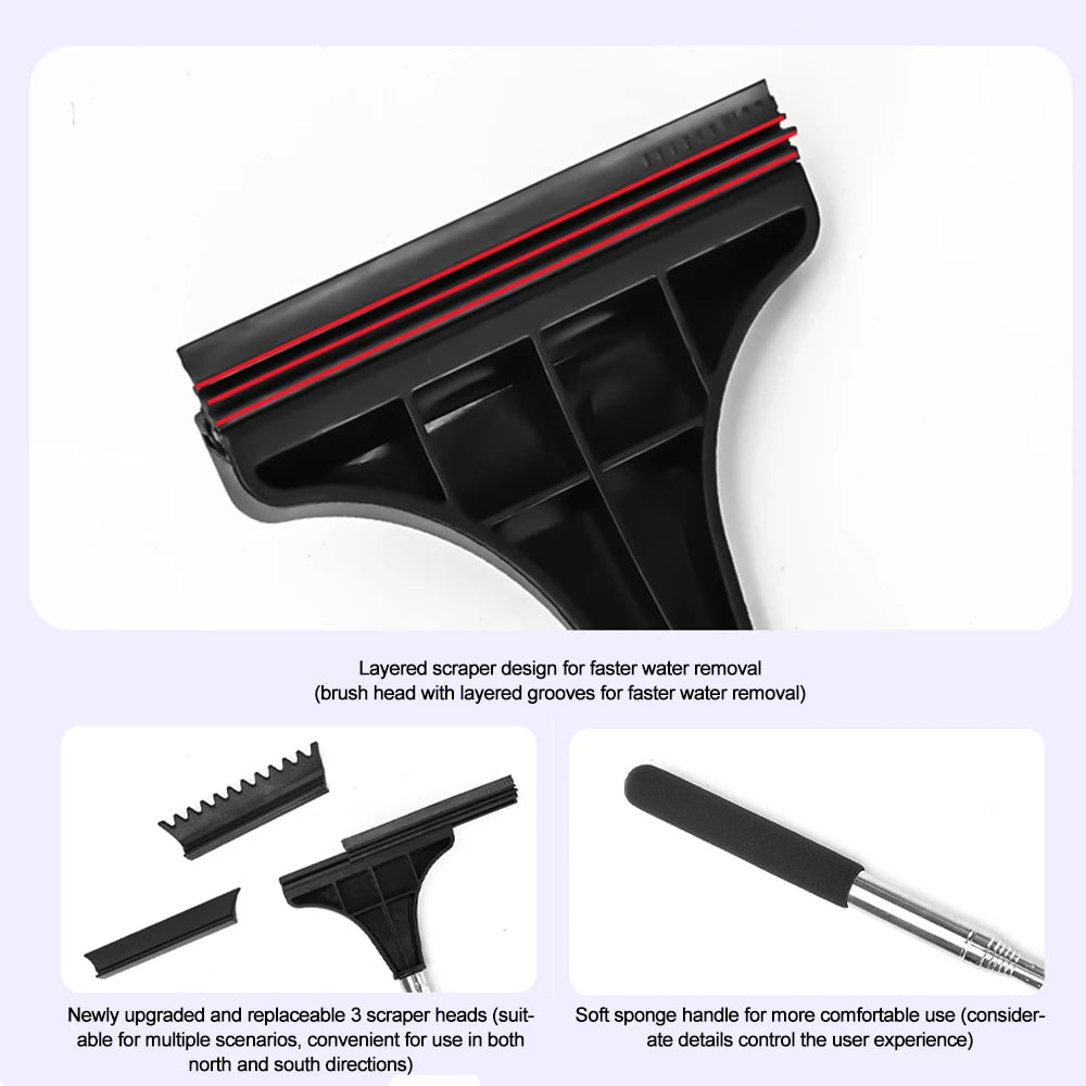 Extendable Handle Wiper Tablet Glass Window Cleaning Tool Windshield Car Front Window Cleaner Mirror Rearview Car Accessories