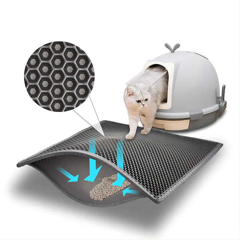 EVA Double Layer Cat Litter Pad Waterproof Non-Slip Sand Basin Filter Kitten Dog Washable Easy Cleaning Pet Accessories