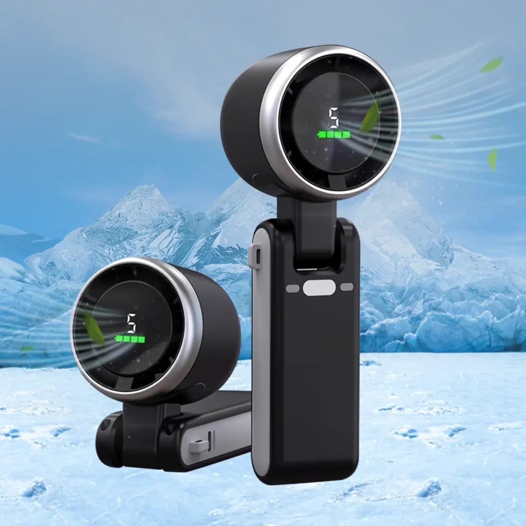 2026 New 3-In-1 Portable Neck & Handheld Fan, 5 Wind Speeds Digital Display, USB Rechargeable Personal Cooling Fan for Summer Outdoor, Travel, Commute, the Battery Has a Large Capacity and Long Endurance