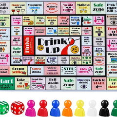 Drinking Board Games for Adults, Rubber Mat Drinking Board Game, Funny Party Interactive Games for Game Night, Birthday, Family Play or Any Occasion, Age 21+, 2-8 Players