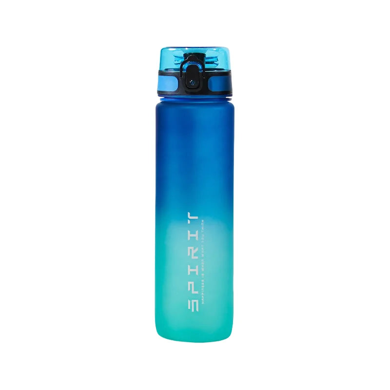 1 Liter Large Capacity Sports Water Bottle Gradient Color Plastic Cup Drink Items Outdoor Beach Travel Portable Gym Fitness Jugs