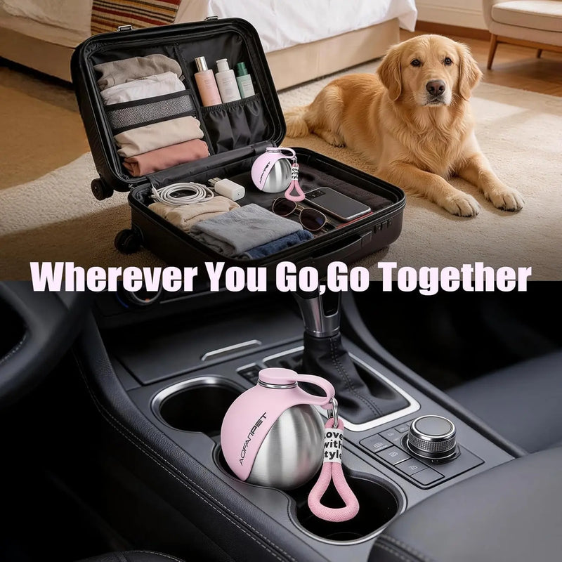 Portable Dog Water Bottle with Bowl, Leak-Proof Pet Travel Hydration Container, Lightweight Outdoor Drinking Cup for Walking and Hiking