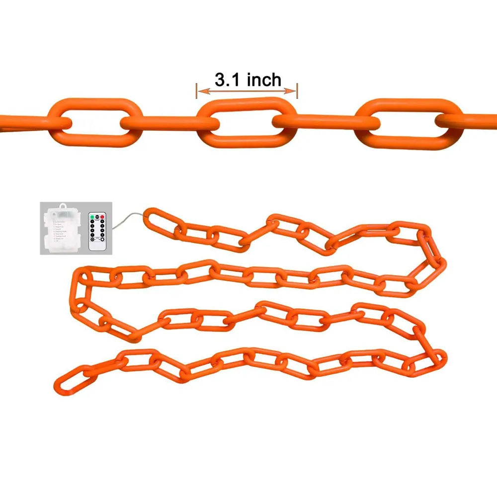 2M/3M Halloween LED Plastic Chain Lights – Spooky Hanging Chains with 8 Lighting Modes for Indoor & Outdoor Decorations