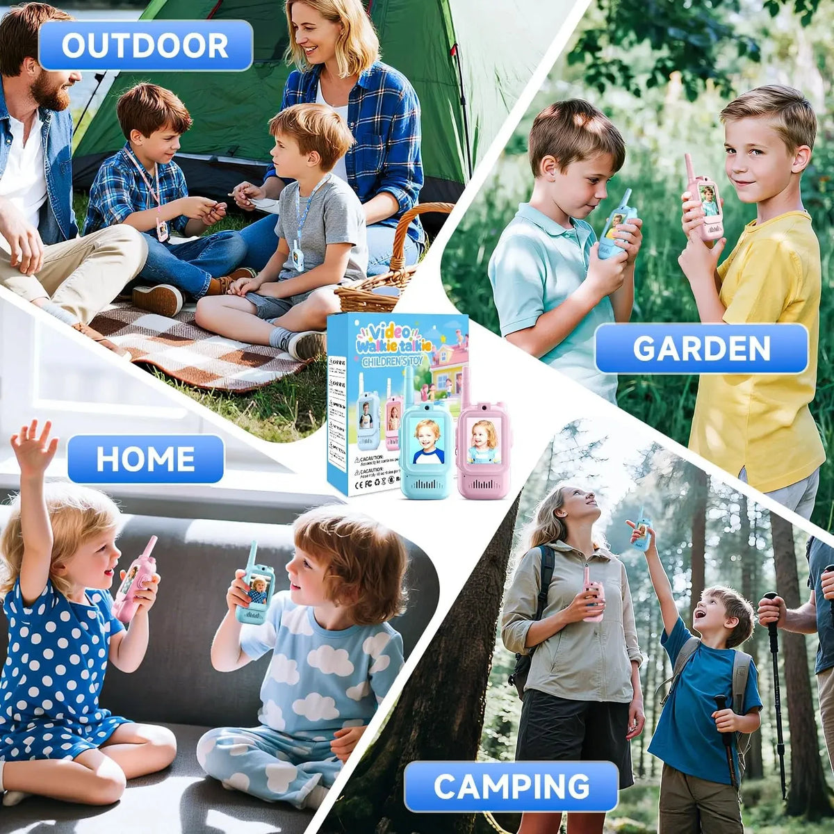 Children'S Video Intercom 2-Inch High-Definition Screen Rechargeable Voice Fonts One-Click Call Cartoon Intercom Gift for Kids