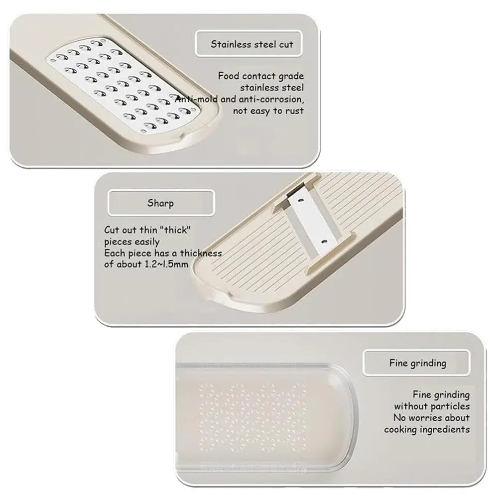 Mandoline Slicer High-Quality Garlic Grinder Handheld Veggie Shredder Sharp Mini Garlic Mandoline for Picnicking Camping