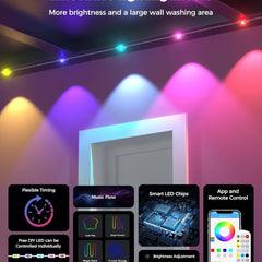 LED Permanent Outdoor Lights IP65 Waterproof RGBIC Eave Lights with Remote for Christmas New Year Roof DIY Holiday String Light