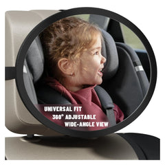Baby Car Mirror for Rear Facing Infant - Shatterproof Acrylic, 360° Rotation, Clear Wide View, Easy Install, Secure & Steady, 8.5 X 7 X 2.4 Inches