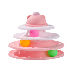 3/4 Levels Cats Toy Tower Tracks Cat Toys Interactive Cat Intelligence Training Amusement Plate Tower Pet Products Cat Tunnel