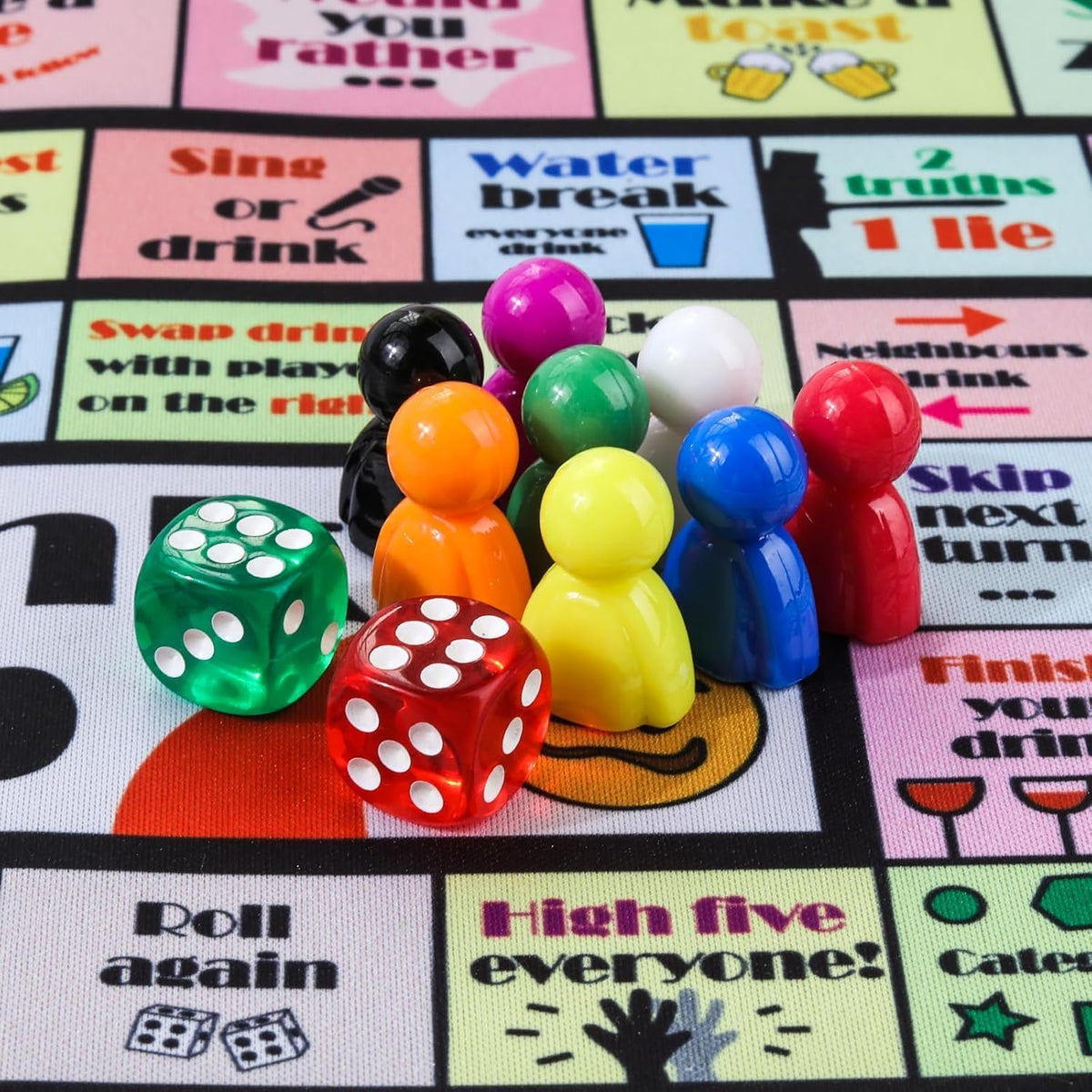 Drinking Board Games for Adults, Rubber Mat Drinking Board Game, Funny Party Interactive Games for Game Night, Birthday, Family Play or Any Occasion, Age 21+, 2-8 Players