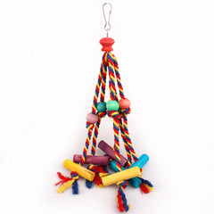Random Colors Bird Accessories Wood Chewing Toy Birds Rope Parrot Toys Cage Resistant Small Large Bird Toy Parrots Training