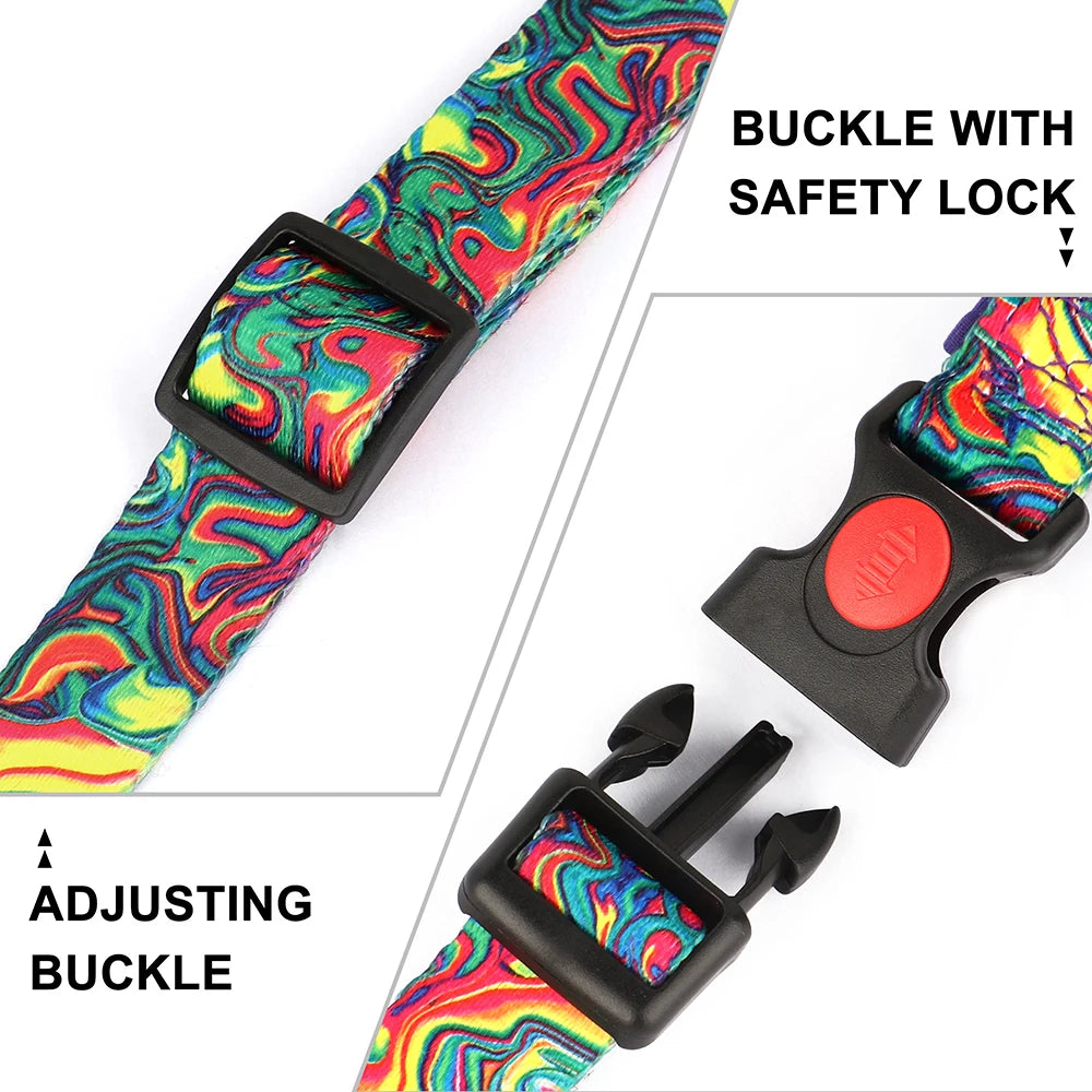 Quick Control Dog Harness with Handle No Pull Nylon Dogs Vest Harness Colorfull Print Pet Harness Adjustable Bulldog Chihuahua