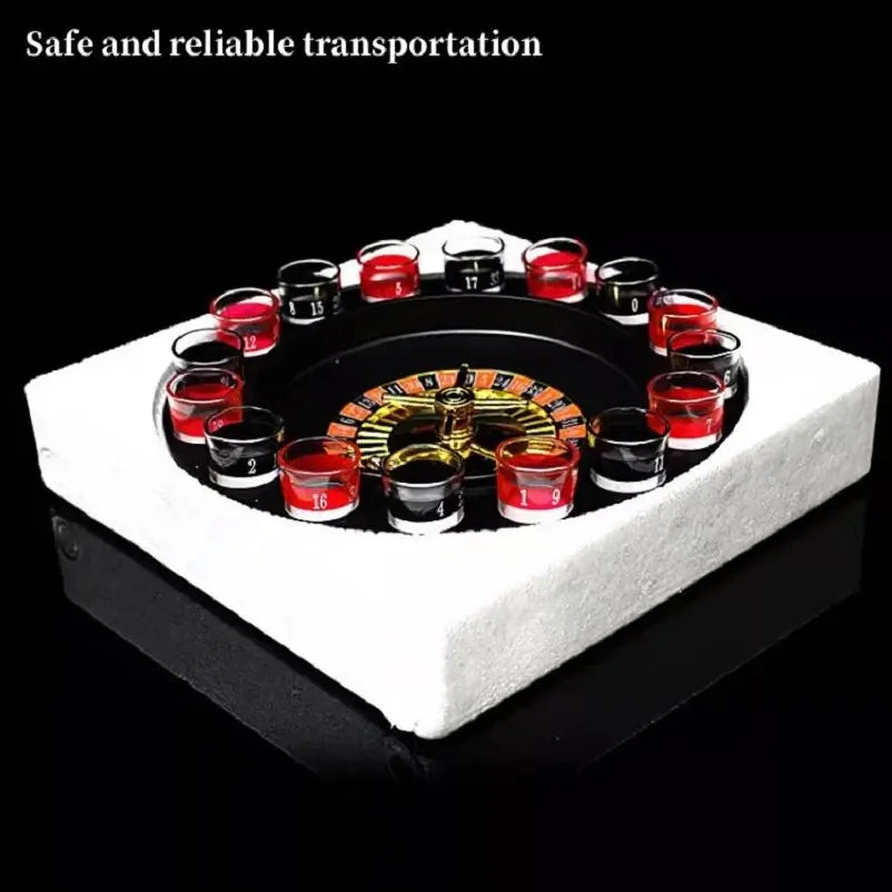 Bar Funny Tools Russia Turntable Shot Glass Russian Drinking Roulette Game Set 16 Shots