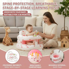 Babychair Inflatable Infant Support Seat for Sitting & Learning to Sit – Safe Full Support Design for 3–36 Month Babies,Inflatable Bab,Inflatable Baby Seaty Seat