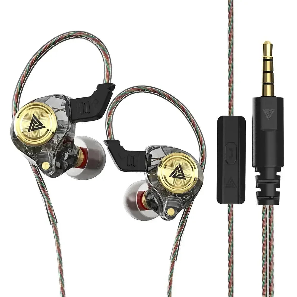 QKZ CK5 File Wired Earphone with Microphone Hifi Music Earphone Professional Gaming and Sports Noise Cancelling Headphones