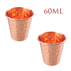 New 100% Copper Cups Pure Solid Moscow Mule PURE Copper Mugs-Shaped 2Oz Cocktail Cups Beer Cup Milk Mug Drinkware