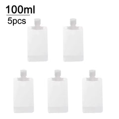 New 5Pcs 30Ml/50Ml/100Ml Refillable Travel Boats Empty Cosmetic Container Travel Bottles Liquid Cosmetic Storage Pouches FZP02