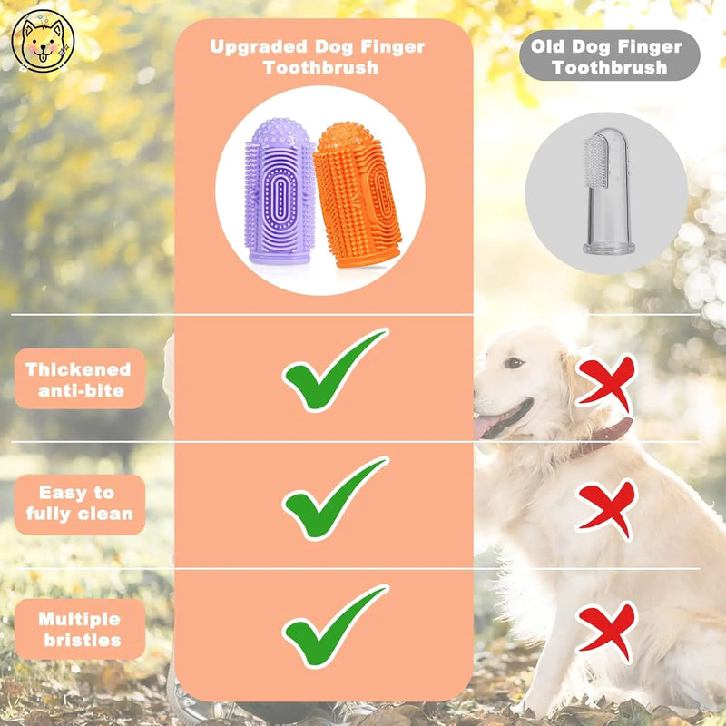 4-Packs Dog Toothbrush Finger Toothbrush Dogs Tooth Brushing Kit Dogs Finger Toothbrushes for Dog Teeth Cleaning& Dental Care Doges Tooth Brush Pet Toothbrush