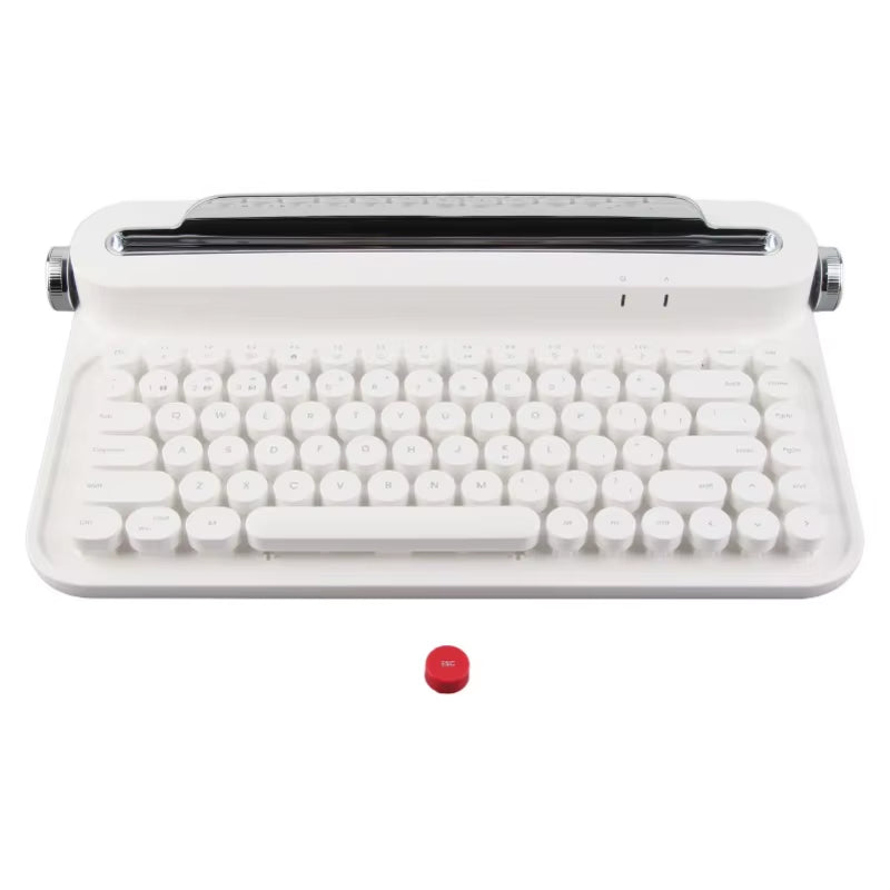 Vintage Bluetooth Keyboard 86 Keys Portable Wireless Keyboard with Integrated Stand for Windows for Android for Ios(Optional)