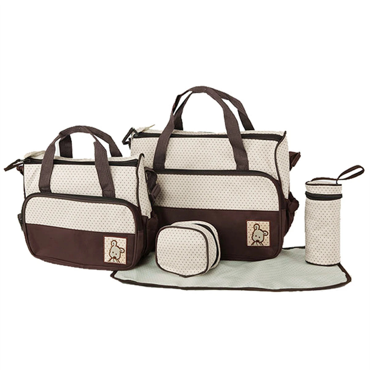 Parent Child Travel Mommy Bag Fashion Crossbody Bag Home Multifunctional Large Capacity Handbag Five Piece Diaper Bag Set