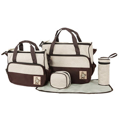 Parent Child Travel Mommy Bag Fashion Crossbody Bag Home Multifunctional Large Capacity Handbag Five Piece Diaper Bag Set