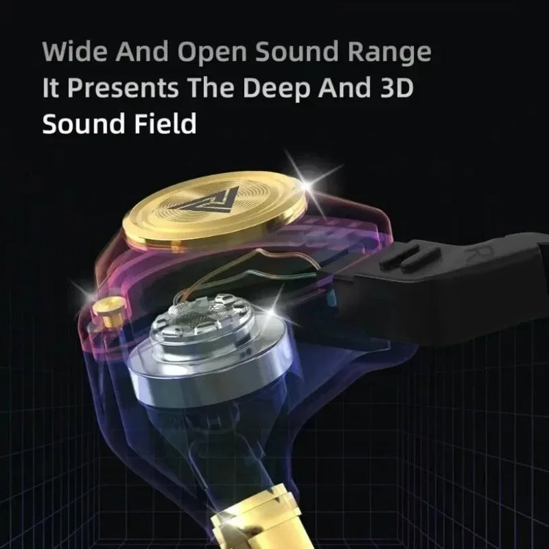 QKZ CK5 File Wired Earphone with Microphone Hifi Music Earphone Professional Gaming and Sports Noise Cancelling Headphones