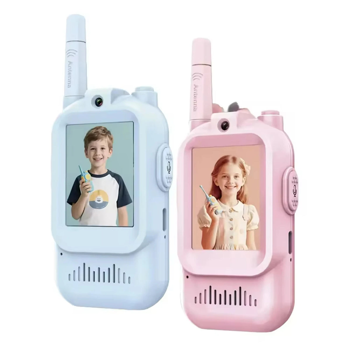 Children'S Video Intercom 2-Inch High-Definition Screen Rechargeable Voice Fonts One-Click Call Cartoon Intercom Gift for Kids