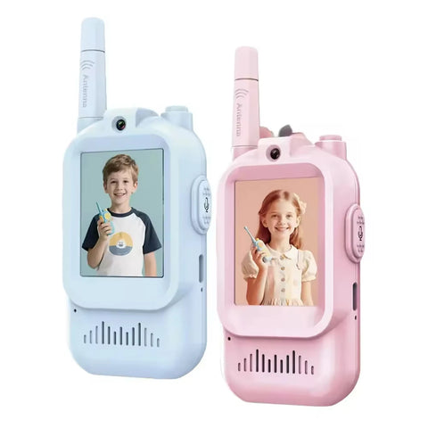 Children'S Video Intercom 2-Inch High-Definition Screen Rechargeable Voice Fonts One-Click Call Cartoon Intercom Gift for Kids