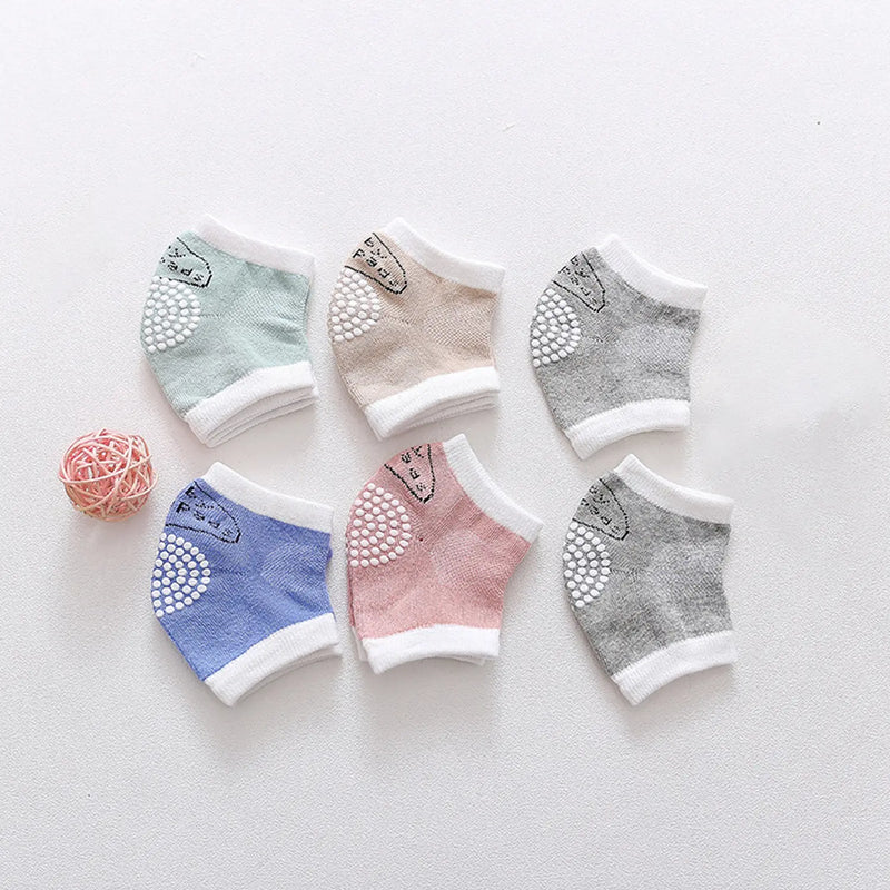 6 Pairs of Baby Crawling Non-Slip Knee Pads for Boys and Girls Cartoon Elastic Toddler Solid Color Knee Pads Four Seasons Warm Accessories Baby Gifts Baby Knee Pad Baby Knee Pads
