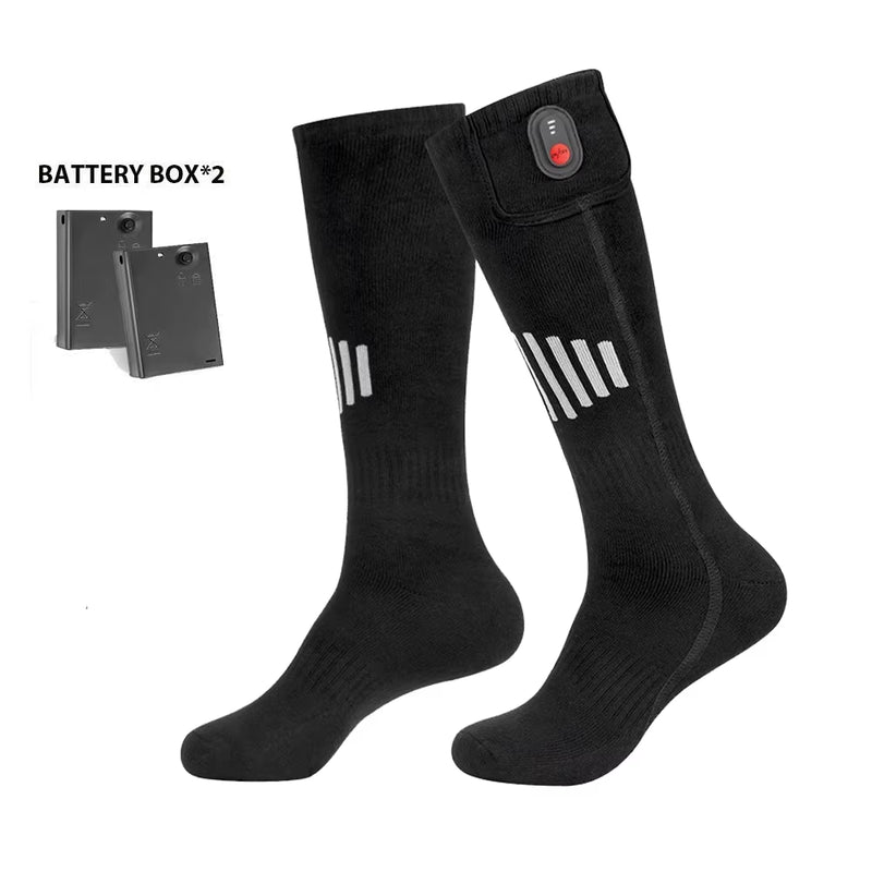 Heating Socks with Battery Box Anti-Cold Men Women Thermal Heated Foot Warmer Outdoor Camping Ski Sports Winter