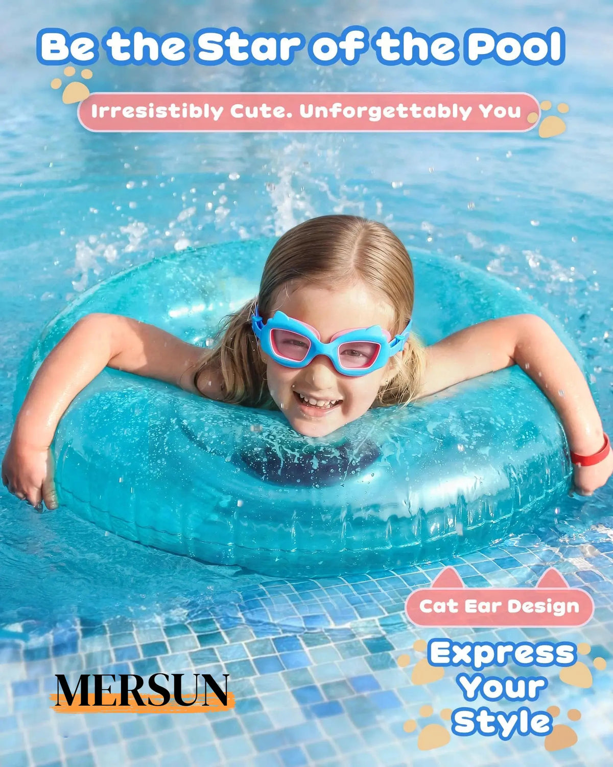 **Marisun Kids Swim Goggles (2-Pack) – Anti-Fog, UV Protection, Wide View Swimming Goggles for Boys & Girls Ages 3–15+, Shatter-Resistant Lenses for Pool, Beach & Outdoor Swimming**