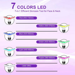 7 Color Facial & Neck Massager, USB Rechargeable Face& Neck Beauty Instrument, Facial Beauty Massagers, Face Sculpting Tool for Women, Neck Beauty Massager for Skin Care at Home, Face Lifting Device, Facial Tools