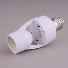 PIR Motion Sensor Lamp Holder E27 Smart Light Bulb Holder Adapter Auto On/Off Motion Light Socket for Porch Staircase Basement