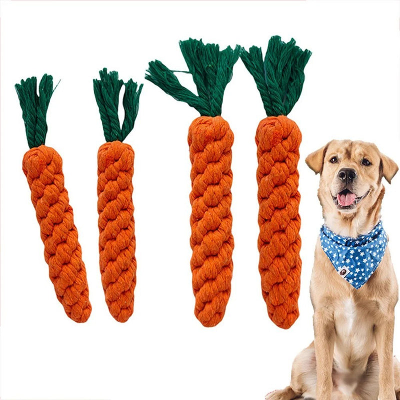 Carrot Shaped Dog Bite Rope Toy | Durable Chew Toy for Puppies Teeth Cleaning