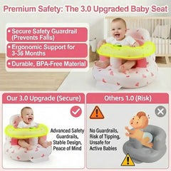 Babychair Inflatable Infant Support Seat for Sitting & Learning to Sit – Safe Full Support Design for 3–36 Month Babies,Inflatable Bab,Inflatable Baby Seaty Seat