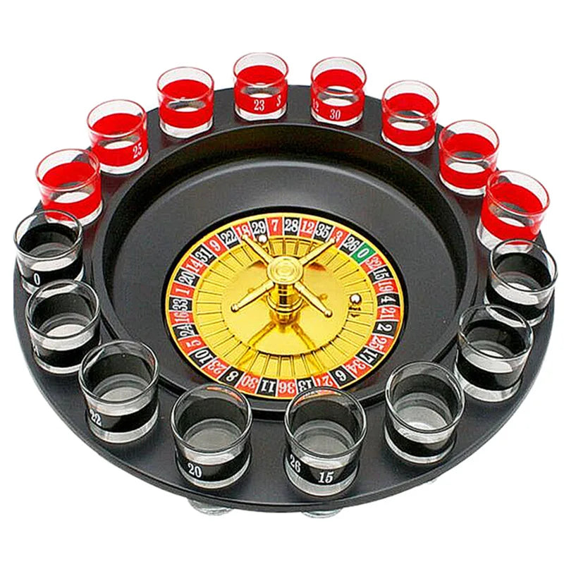 Bar Funny Tools Russia Turntable Shot Glass Russian Drinking Roulette Game Set 16 Shots