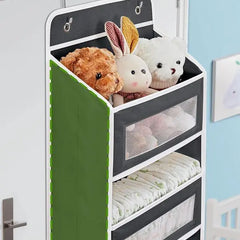 Over Door Hanging Organizer Storage, 5-Tier Closet & Pantry Organizer with 5 Deep Pockets, Heavy Duty Anti-Tilt Design, Holds up to 44 Lbs, No Drill Install for Bedroom, Bathroom, Nursery, Dorm & Small Space