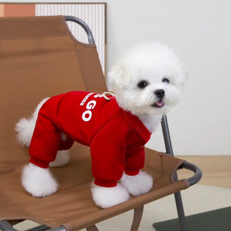 Small Dog Plush Jacket, One-Piece Button Closure Sweater, Winter & Fall Warm Coat, Clothes Suitable for Cats and Small Dogs