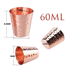 New 100% Copper Cups Pure Solid Moscow Mule PURE Copper Mugs-Shaped 2Oz Cocktail Cups Beer Cup Milk Mug Drinkware