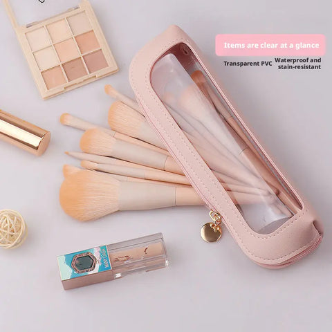 Portable Makeup Brush Bag, Zipper Storage Bag Organizer Pouch, Versatile Storage Stationery, Waterproof Cosmetic Storage, Travel Bag