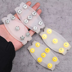 Transparent Ice Cleats Snow Grips 5/7 Teeth Studs Invisible Traction Crampons anti Slip Spikes for Winter Walking Hiking Boots