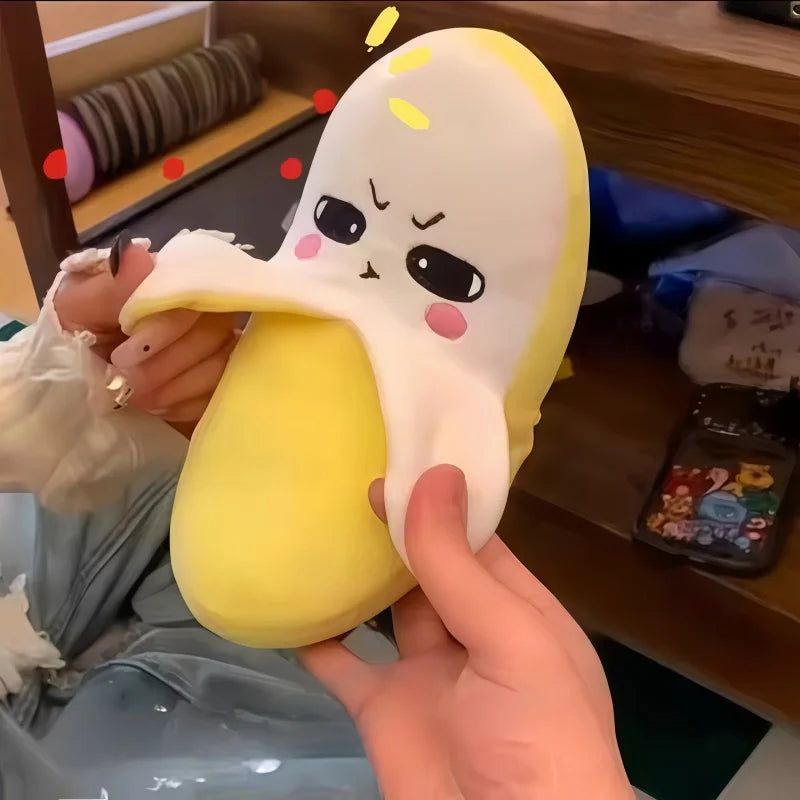 Banana Baby Beat Sensing Creative Fruit Novelty Parent-Child Musical Interactive Piano Toy Plush Doll 